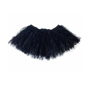 NWT Womens Black Lace Tutu Skirt Costume One Size Halloween